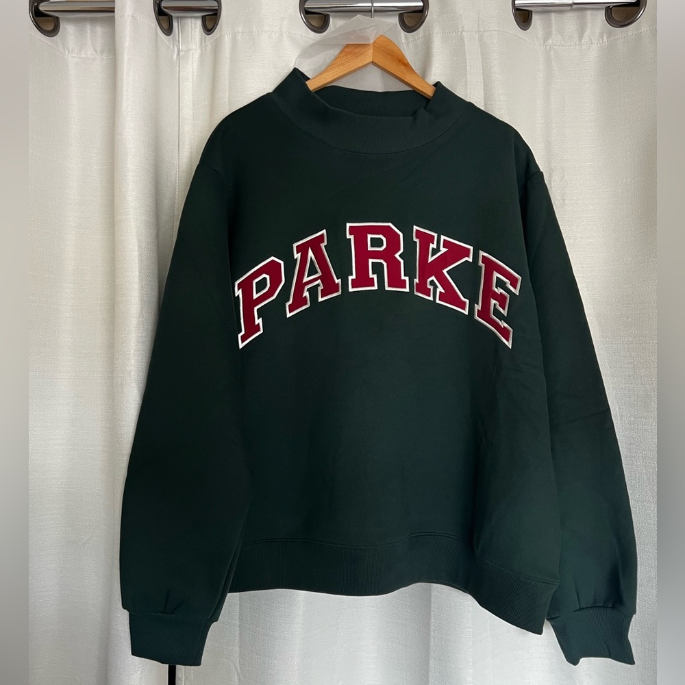 Parke Forest/Maroon Varsity Mockneck Sweater